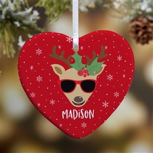 Build Your Own Reindeer Personalized Heart Ornament- 3.25 Glossy - 1 Sided - 32722-1S