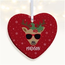 Build Your Own Reindeer Personalized Heart Ornament- 3.25 Glossy - 1 Sided - 32722-1S