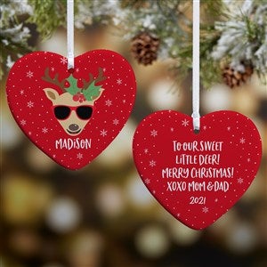 Build Your Own Reindeer Personalized Heart Ornament - 2 Sided Glossy - 32722-2S