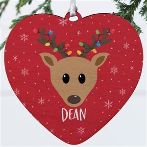 Build Your Own Reindeer Personalized Heart Ornament - 1 Sided Wood - 32722-1W