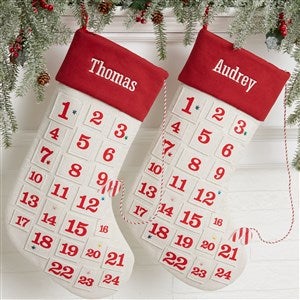 Countdown To Christmas Personalized Advent Calendar Stocking