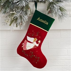 Traditional Christmas Angel Personalized Christmas Stockings - 32747-A