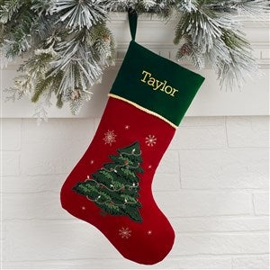 Traditional Christmas Tree Personalized Christmas Stockings - 32747-T