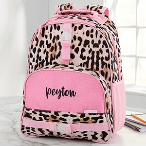 Leopard Embroidered All Over Print Backpack - 32761