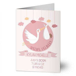 Its A Girl Personalized Baby Greeting Card - Signature - 32765