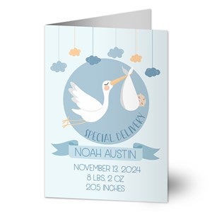 Its A Boy Personalized Baby Greeting Card - Signature - 32766