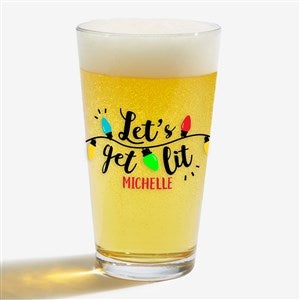 Lets Get Lit Personalized Christmas 16 oz. Pint Glass - 32782-PG
