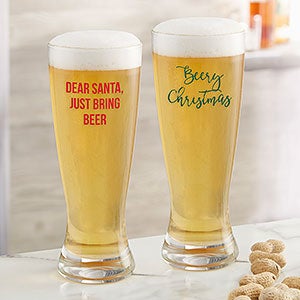 Christmas Celebrations Personalized Christmas 20oz. Pilsner Glass - 32784-P