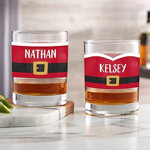 Santa Belt Personalized 14 oz. Whiskey Glass - 32788