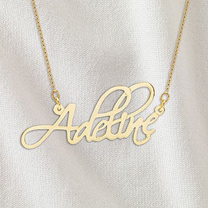 Personalized Fancy Script Name Necklace - Gold - 32819D-GD