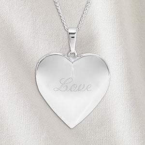 Polished Heart Personalized Photo Locket - Stainless Steel - 32822D-S