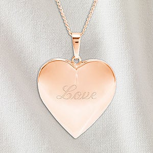 Polished Heart Personalized Photo Locket - Rose Gold - 32822D-RG