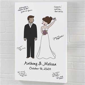 Wedding Couple philoSophies® Guest Book Personalized Canvas Print - 16 x 24 - 32851-M