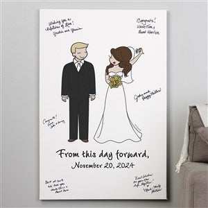 Wedding Couple philoSophies® Guest Book Personalized Canvas Print - 28 x 42 - 32851-28x42