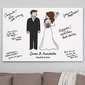 Wedding Couple philoSophies® Guest Book Personalized Canvas Print- 32 x 48 - 32851-32x48