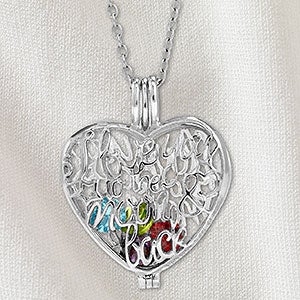 I Love You To The Moon & Back Personalized Birthstone Locket - Sterling Silver - 32865D-S