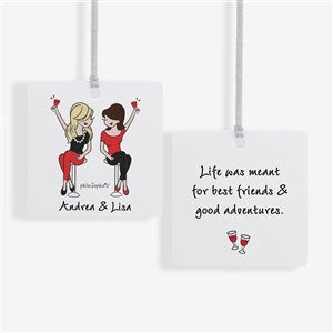 Best Friends philoSophies® Personalized Square Ornament- 2.75 Metal - 2 - 32870-2M