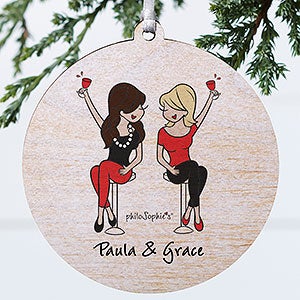 Best Friends philoSophies Personalized Ornament - 1 Sided Wood - 32870-1W