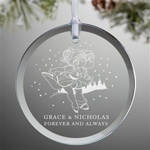 Precious Moments Ice Skating Couple Personalized Glass Ornament - 32882