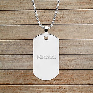 Write Your Own Personalized Dog Tag Necklace - Stainless Steel - 32889D-S