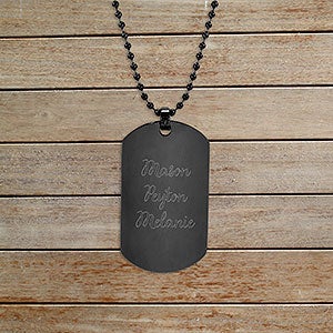 Write Your Own Personalized Dog Tag Necklace - Black Stainless Steel - 32889D-BSS