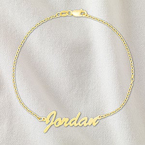 Personalized Script Name Anklet - Gold - 32895D-GD