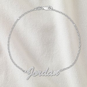Personalized Script Name Anklet - Sterling Silver - 32895D-SS