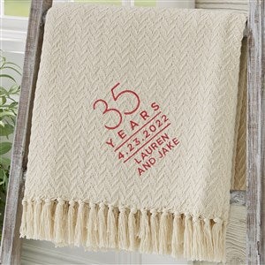Modern Anniversary Embroidered Afghan - 32913