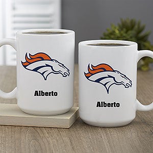 NFL Denver Broncos Personalized Coffee Mug 15oz White - 32943-L