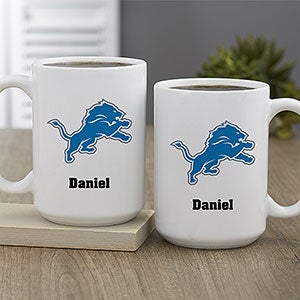 NFL Detroit Lions Personalized Coffee Mug 15 oz. - White - 32944-L