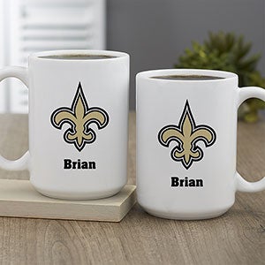 NFL New Orleans Saints Personalized Coffee Mug 15oz White - 32955-L