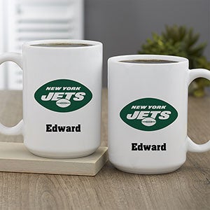 NFL New York Jets Personalized Coffee Mug 15 oz. - White - 32957-L