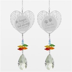 Paw Prints On My Heart Personalized Rainbow Heart Suncatcher - 32966-R
