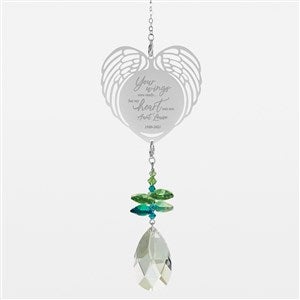 Your Wings Personalized Memorial Blue-Green Heart Suncatcher - 32968-BG