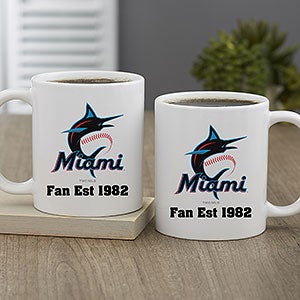 MLB Miami Marlins Personalized Coffee Mug 11 oz.- White - 32988-S