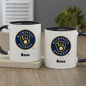 MLB Milwaukee Brewers Personalized Coffee Mug 11oz. - Black - 32989-B