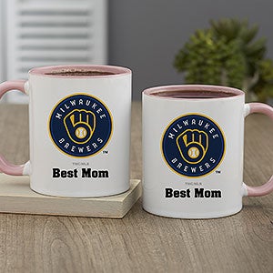 MLB Milwaukee Brewers Personalized Coffee Mug 11oz. - Pink - 32989-P