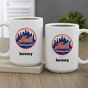 MLB New York Mets Personalized Coffee Mug 15 oz. - White - 32991-L