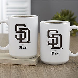 MLB San Diego Padres Personalized Coffee Mug 15 oz. - White - 32996-L