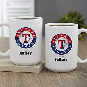 MLB Texas Rangers Personalized Coffee Mug 15 oz. - White - 33001-L