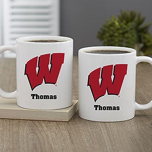 NCAA Wisconsin Badgers Personalized Coffee Mug 11 oz.- White - 33006-S
