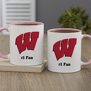 NCAA Wisconsin Badgers Personalized Coffee Mug 11oz. - Pink - 33006-P