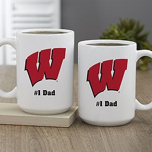 NCAA Wisconsin Badgers Personalized Coffee Mug 15 oz - White - 33006-L