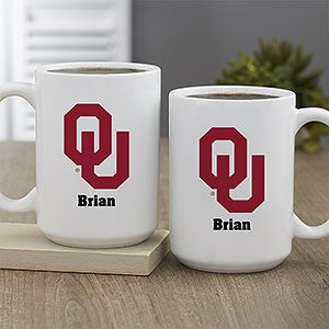 NCAA Oklahoma Sooners Personalized Coffee Mug 15 oz. - White - 33021-L