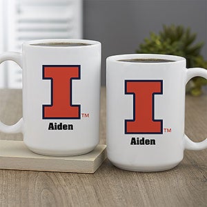 NCAA Illinois Fighting Illini Personalized Coffee Mug 15 oz. - White - 33040-L