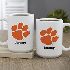 NCAA Clemson Tigers Personalized Coffee Mug 15 oz. - White - 33049-L
