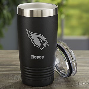 NFL Arizona Cardinals Personalized 20oz Black Stainless Steel Tumbler - 33057-B