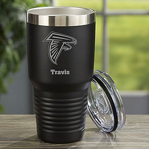 NFL Atlanta Falcons Personalized 30oz Black Stainless Steel Tumbler - 33059-LB