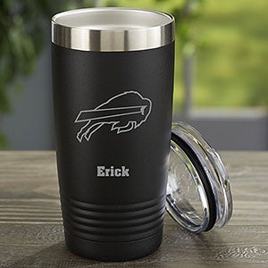 NFL Buffalo Bills Personalized 20oz Black Stainless Steel Tumbler - 33061-B