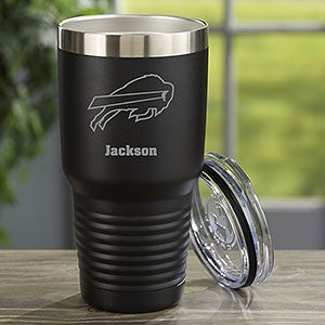 NFL Buffalo Bills Personalized 30oz Black Stainless Steel Tumbler - 33061-LB